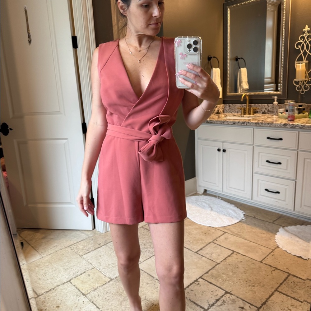 Stylish burnt orange Sleeveless Romper